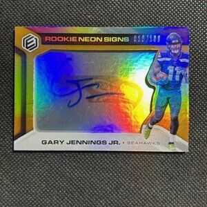 2019 Panini Elements Auto /199 SP RNS-GJ Gary Jennings Jr. Seattle Seahawks